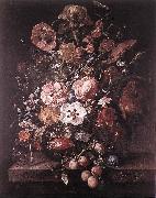 RUYSCH, Rachel Bouquet in a Glass Vase dsf Spain oil painting reproduction